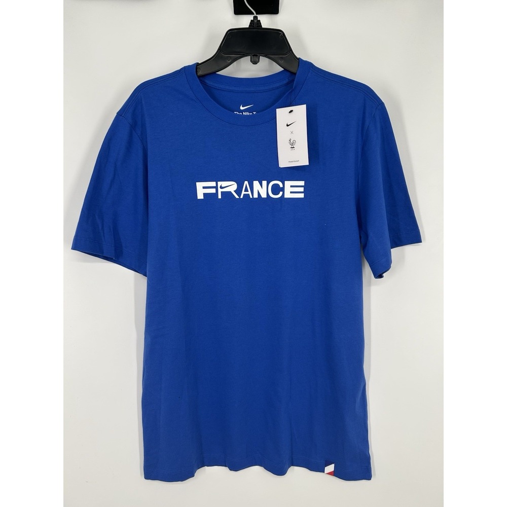 Nike France National Soccer Team Graphic Tee Blue DH7668-480 Short Sleeve Medium